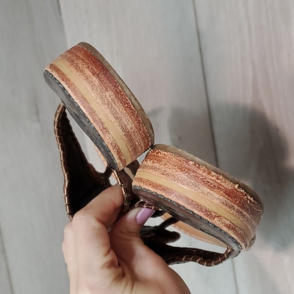 Jack Rogers Womens Thong Rose Gold Metallic Leather Sandals shoes sz 7 - Picture 7 of 13